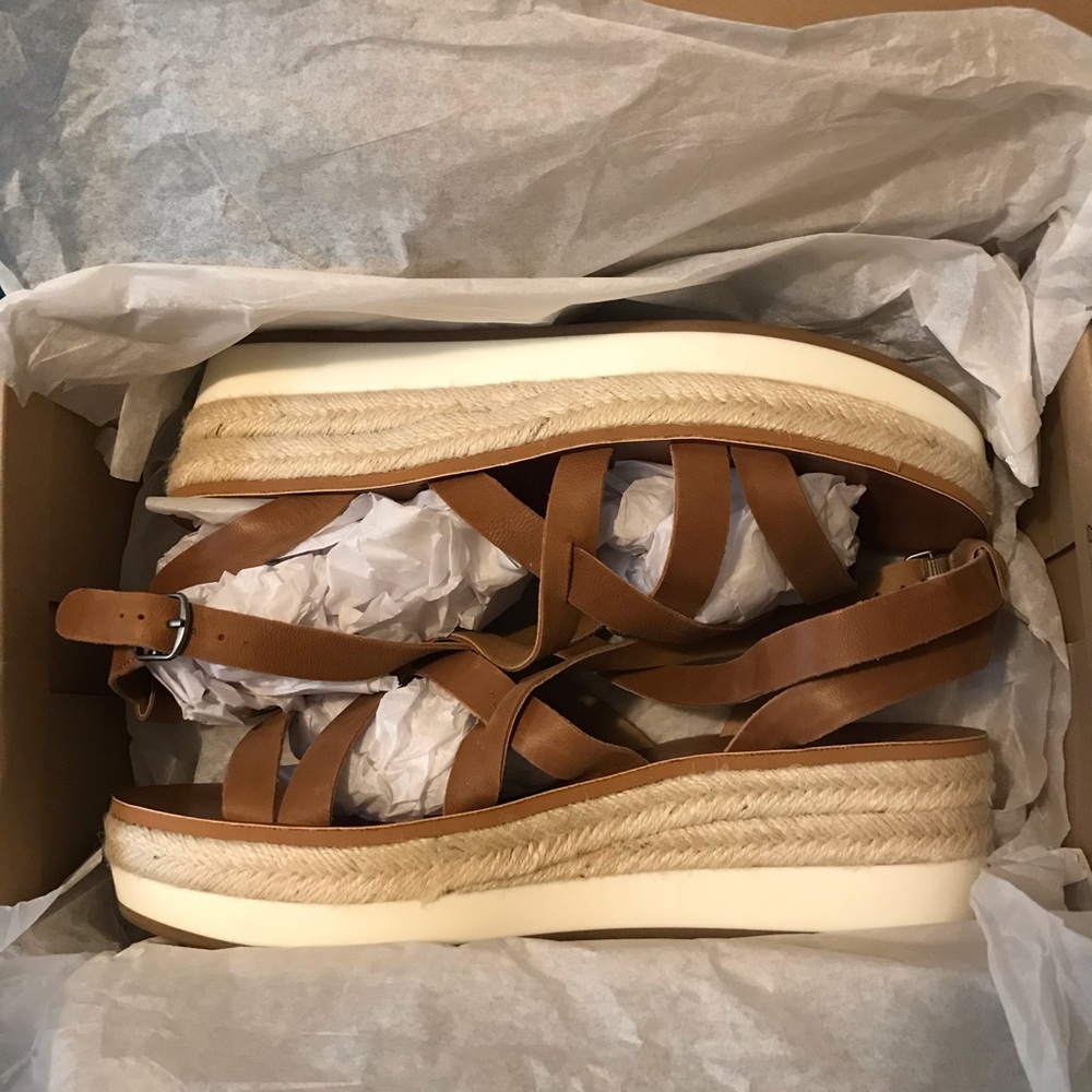 Lucky Brand Jenepper Espadrille Platform Leather